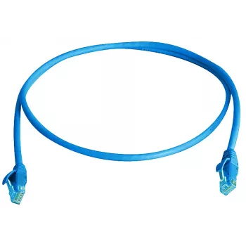 Telegärtner 100008528 RJ45 patch cable, 3 m, blue, flame-retardant, with bend protection