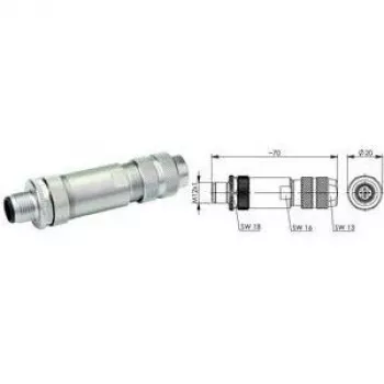 TELEGÄRTNER M12 D-coded Cat.5 field-assembly connector, 4-Pin, shielded, straight J80026A0200