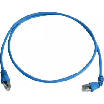 Telegärtner Cat 6A S/FTP Patch Cable, PiMF, Blue, 2.0 m, One End Angled L00001A0159