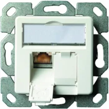 TELEGÄRTNER J00020A0523 AMJ-S Cat.6A Shielded Flush-Mount RJ45 Outlet, 2-Port, Pure White