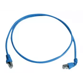Telegärtner L00002A0177 Patch Cable, Cat 6A S/FTP PiMF, 3.0 m, One Side 90° Angled Plug, 10 Gbit/s, Halogen-Free, Blue