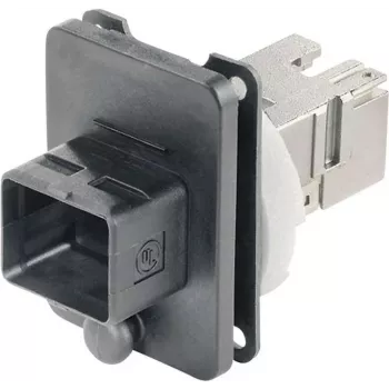 TELEGÄRTNER J80020A0005 RJ45 Flange Mount Coupler Set Variant 4, 8P8C, Cat.6A, Shielded, Black