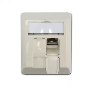 Telegärtner Cat.6 Shielded RJ-45 Network Wall Outlet, Pearl White