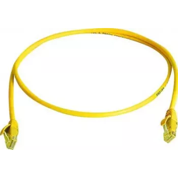 Telegärtner 100008205 RJ45 Patch Cable, CAT 5e, 1.0 m, Flame Retardant, with Kink Protection Boot, Yellow