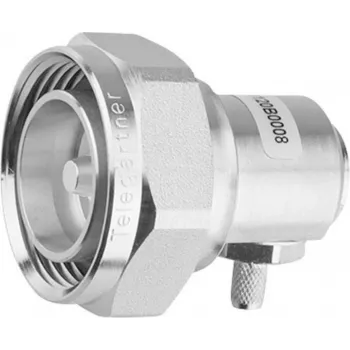 Telegärtner 7-16 DIN Right-Angle Plug, 50 Ohm, Silver, Clamp Connection J01120C0010