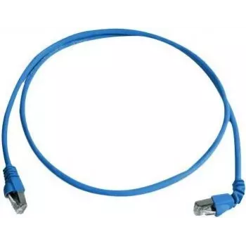 Telegärtner S/FTP Cat 6A Patch Cable, PiMF, 1.0 m, Blue, One Angled RJ45, LSZH, 10 Gbps L00000A0198