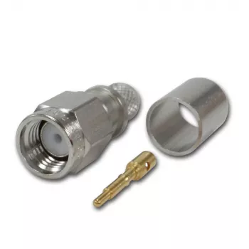 Telegärtner SMA Straight Plug Crimp G30 (1.5/3.8), H 155, Low Loss 1.4/3.8 Crimp/Crimp Coaxial Connector J01150A0618