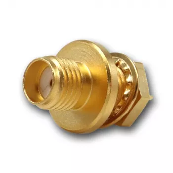 Telegärtner SMA Panel Socket, Front Mounting, Sealing Ring, Z27, Gold, Pack of 5 (J01151A1081)