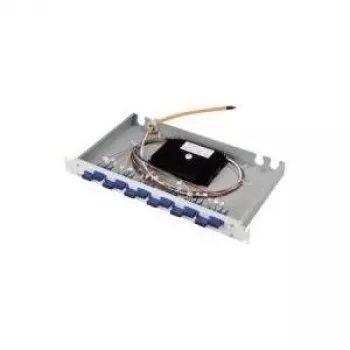 TELEGÄRTNER 19-inch 1U Fibre Optic Patch Panel eco, 12x ST Duplex Couplers, 12x ST Pigtails, OM2 50/125 Multimode, Pre-assembled, Rack Mounting, Black H02030B9000