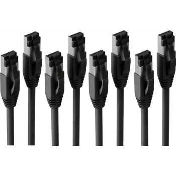 S CONN MAXIMUM CONNECTIVITY Cat. 8.1 F/FTP PIMF LSZH Patch Cable, 10m, Black, 4-Pack SC08-41075-4