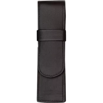 JÜSCHA Alassio case for 2 writing instruments, genuine leather, black, flap closure (2610)
