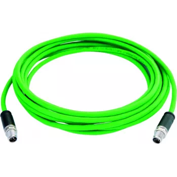 TELEGÄRTNER Cat.6A Industrial Ethernet Patch Cable, M12 X-coded Plug to M12 X-coded Plug, 1.0 m, PUR Green L80000A0001
