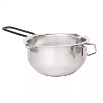 Lurch stainless steel bain-marie melting bowl, silver, 11 cm diameter, 350 ml, with pouring spout and pot rest hook (70276)