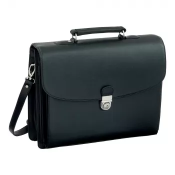 JÜSCHA Alassio FORTE Document Attaché Case - Faux Leather - Black (92011)