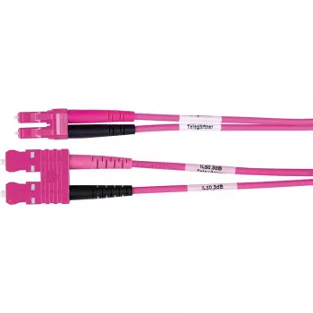 Telegärtner L00890A0111 OM4 Duplex Fibre Optic Patch Cable, SC to LC, LSZH, Violet, 1 m
