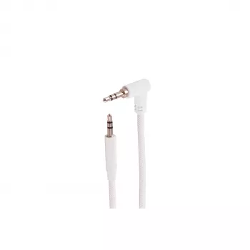 SHIVERPEAKS 3.5mm TRS Audio Cable, Right-Angle to Straight, White, 0.9m BS14-07226