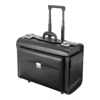 JÜSCHA Alassio SILVANA 17 inch Laptop Briefcase Black Faux Leather Vinyl (92301)