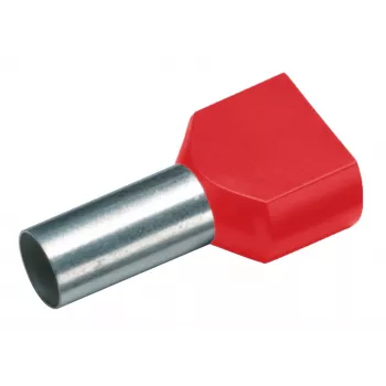 Cimco 187706 Twin Ferrule, 1 mm², Partially Insulated, Red, 100 Pieces