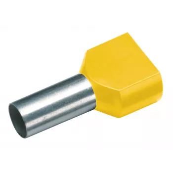 Cimco 187712 Twin Wire End Sleeve 6 mm² Partially Insulated Yellow (100 pcs)