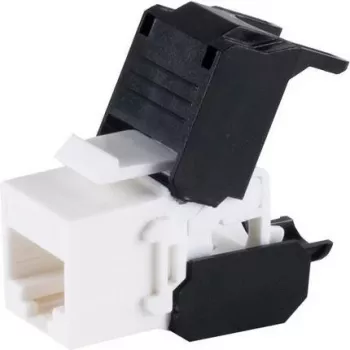 S CONN MAXIMUM CONNECTIVITY Cat.6A UTP Tool-Free Keystone Jack Module, RJ45 Socket, Black (08-10038)