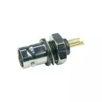 Telegärtner BNC Panel Socket, Insulated 50 Ohm, Black Insulating Flange, Gold-Plated Contacts, 4 GHz, 1 Pc.