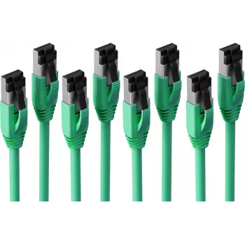 S CONN MAXIMUM CONNECTIVITY BASIC-S Cat. 8.1 F/FTP PIMF LSZH Patch Cable, Green, 7.5 m, Pack of 4 SC08-41063-4
