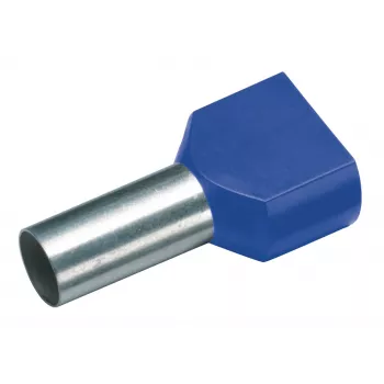 Cimco 187710 Twin Wire End Ferrule 2.5 mm² Partially Insulated Blue 100 Pieces