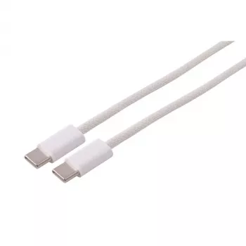 S CONN MAXIMUM CONNECTIVITY USB-C Charging Cable, 2.0, 60W, White, Textile, 2m (14-21036)