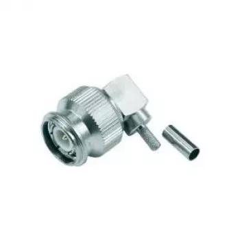 Telegärtner TNC Right-Angle Crimp Plug 50 Ohm for RG-316/U, Solder/Crimp Connection, Nickel-Plated Brass J01010B0012
