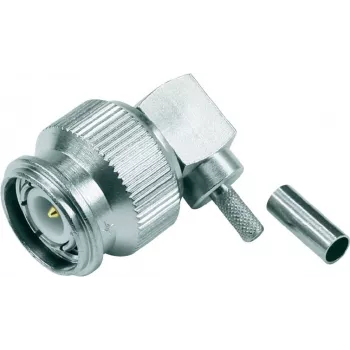 Telegärtner TNC Right-Angle Crimp Plug 50 Ohm for RG-316/U, Solder/Crimp Connection, Nickel-Plated Brass J01010B0012