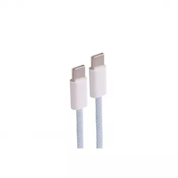 SHIVERPEAKS USB-C to USB-C charging cable, USB 2.0, 60W PD, blue textile, 1m (BS14-21021)