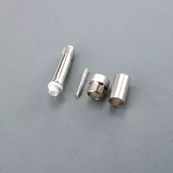 Telegärtner FME socket crimp connector for LMR-240 cable, 50 Ohm, DC-3 GHz, nickel-plated brass, gold-plated contact J01701A0003Z