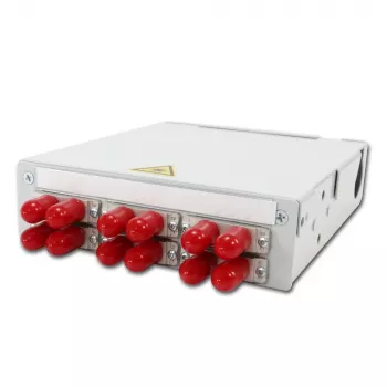 TELEGÄRTNER STX DIN rail distributor 6xST duplex, metal sleeve/metal housing, multimode (H82050A0001)