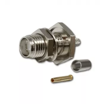 Telegärtner SMA Jack Bulkhead Crimp Connector for RG-316/U, Nickel, 5-Pack (J01151A0009)