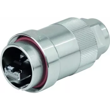 Telegärtner J60026A0000 TOC M12 D-coded 4-pin shielded field assembly connector, stainless steel, screw terminal, IP68