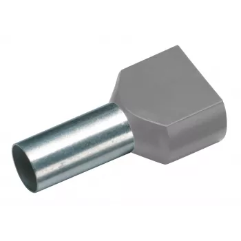 Cimco 187704 Twin Wire Ferrule 0.75 mm² Partially Insulated Grey (100 pcs)