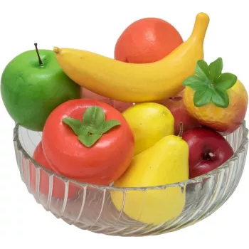 EUROPALMS Artificial Fruit Mix in Mesh Bag, 12 Pieces, Polyethylene, Multi-Coloured, Decorative 83309211