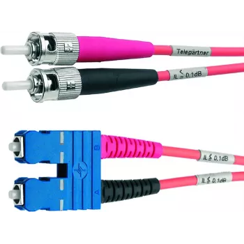 Telegärtner OM4 Fibre Optic Patch Cable ST to SC, 50/125µm Multimode, 2m, Aqua L00891A0079
