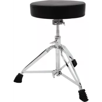 DIMAVERY DT-80 Drum Throne, Round Seat, Height-Adjustable 480-600 mm, Double-Reinforced Tripod, Black 26031100
