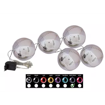 EUROPALMS LED Snowball 8cm, Dark Blue, 5-Piece Set 83501239