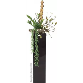 EUROPALMS Zamifolia Artificial ZZ Plant, 70 cm, Black Pot 82600153