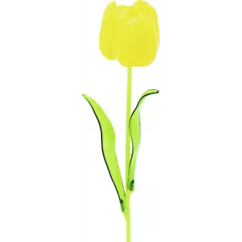 EUROPALMS Crystal Tulip Artificial Flower, Yellow, 61 cm, 12-Pack 82600207