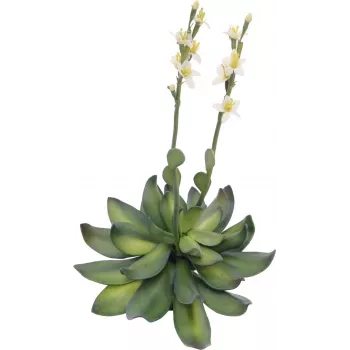 EUROPALMS Stone Rose (EVA) Artificial Plant, Yellow, 32cm 82530573
