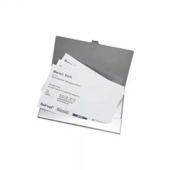 JÜSCHA Alassio Business Card Case, Aluminium, Matt Silver, for approx. 10 Cards, 93 x 60 x 5 mm 0334