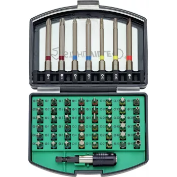 Stahlwille 1206 96080156 56-Piece bit set with bit holder, 1/4 inch hex drive