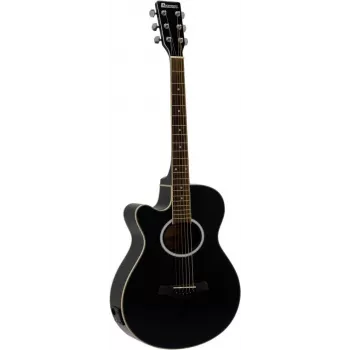 DIMAVERY AW-400 left-handed dreadnought acoustic guitar, black 26235090