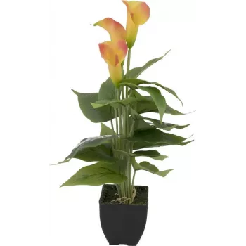 EUROPALMS Calla mini artificial plant, yellow-orange, 43 cm 82540346