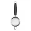 LURCH TANGO Kitchen Sieve 9.5 cm, Black/Silver, Fine Mesh Stainless Steel Strainer with Plastic Handle 230240