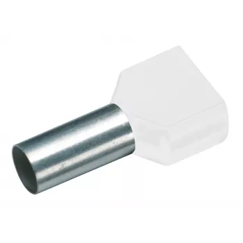Cimco 187717 Twin Wire End Sleeve 0.5 mm² Partially Insulated White 100 pcs
