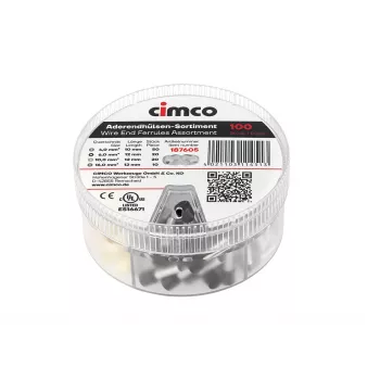 Cimco 187605 Ferrule Assortment, Partially Insulated, 500 Pieces, 0.5-6.0 mm², DIN 46228-4